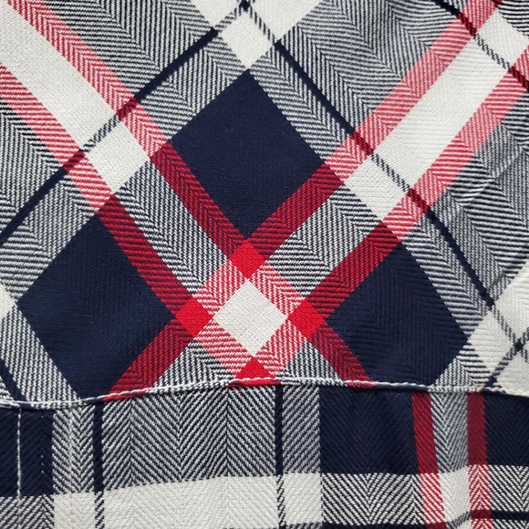 Tartan BLL NYC Shacket Shirt Dress Size XL NWT Red White Blue Plaid Holiday Wear - Picture 5 of 15